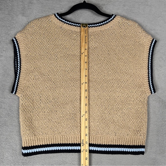 Maeve x Sarah Gordon Cropped Knit‎ Bumblebee Sweater Tank Women's Small Top - Picture 10 of 10